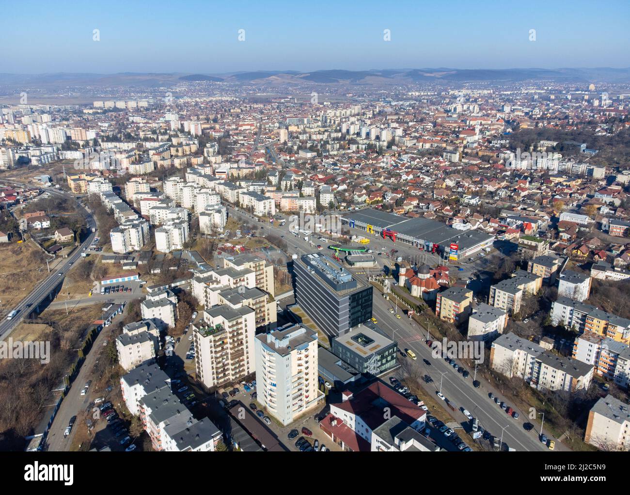An aerial view of the Targu Mures city, Romania Stock Photo Alamy