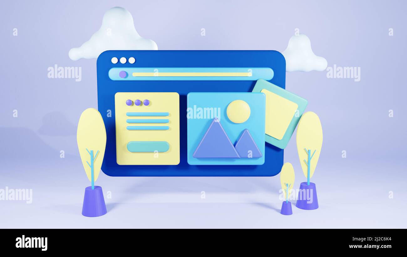 A 3D rendered illustration of UI UX design wallpaper Stock Photo - Alamy