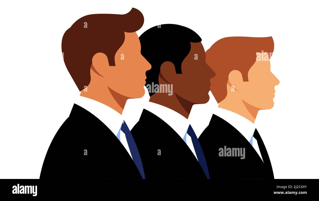 Businessmen in suits. Three young men in elegant black suits. The ...