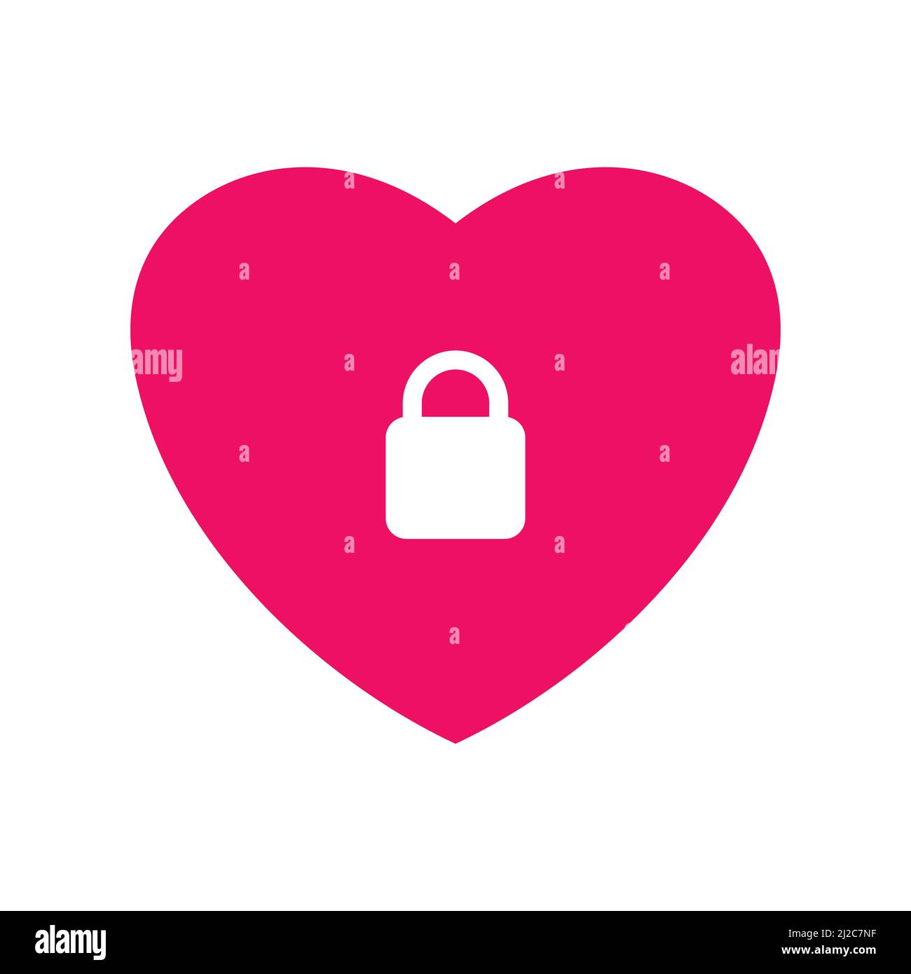 Heart with lock. Symbol of love and symbol of opened access. The concept of relationships, love, dating, information about a loved one, openness in so Stock Vector