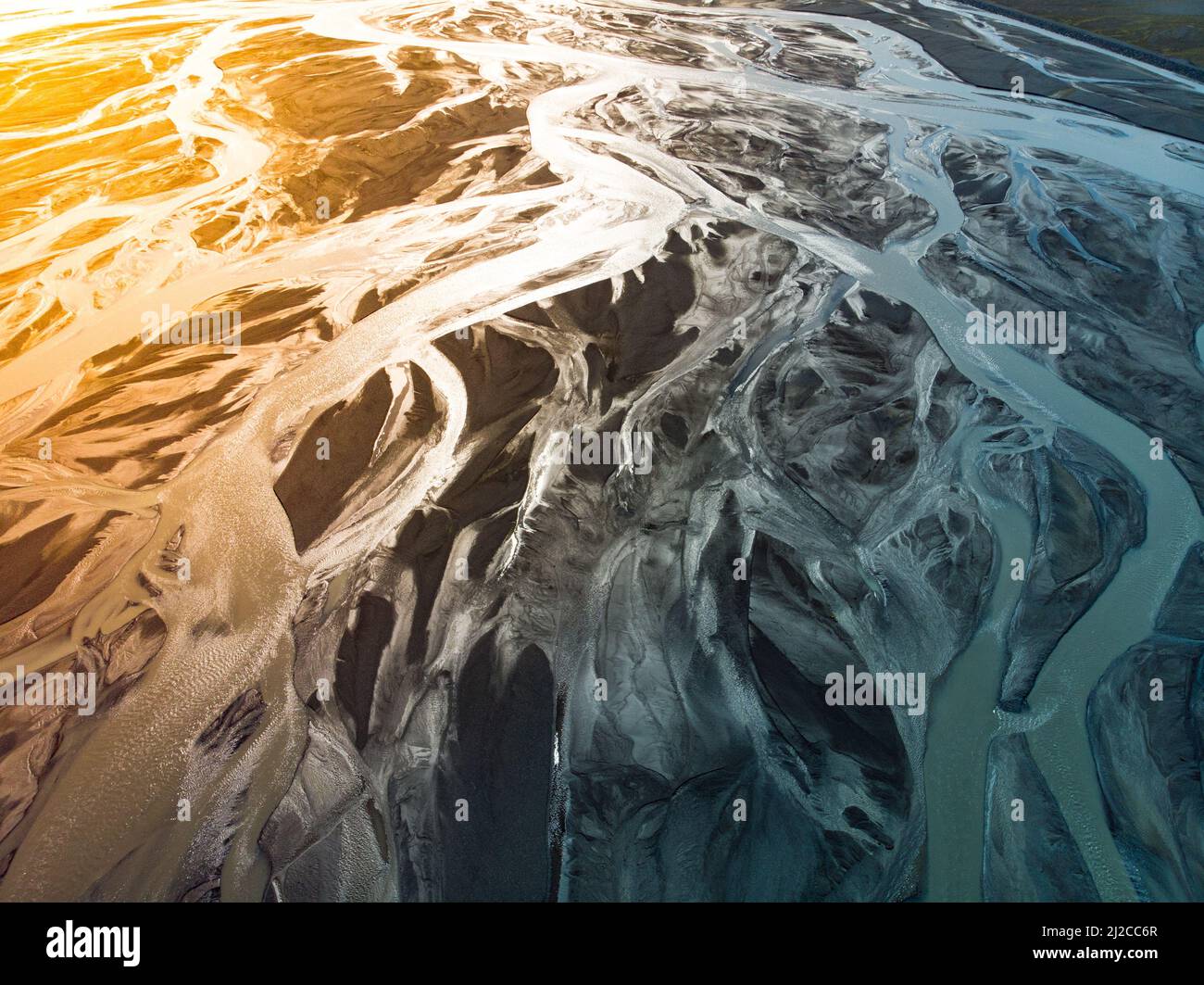 Aerial View Of A River At Iceland Stock Photo Alamy   Aerial View Of A River At Iceland 2J2CC6R 