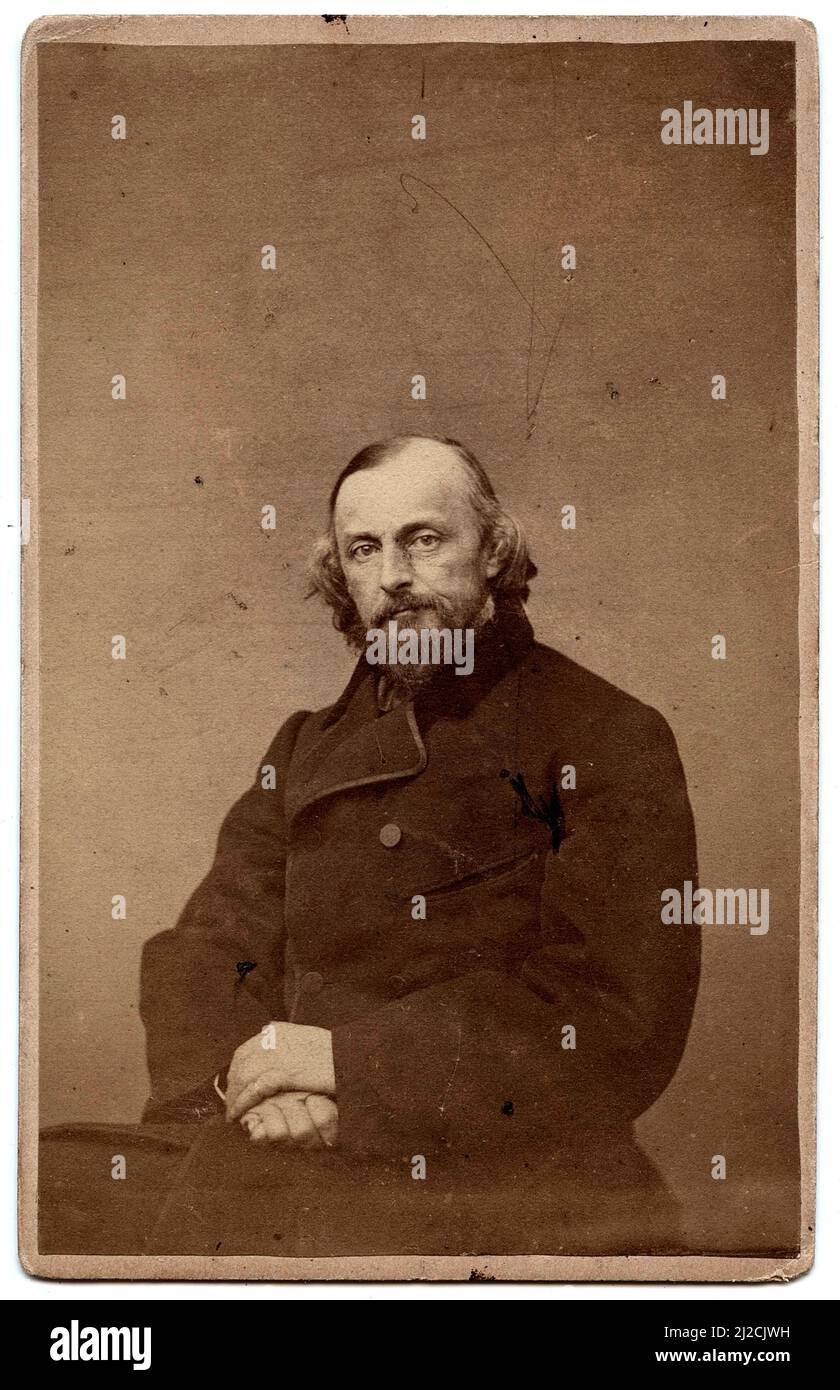 Portrait of American astronomer Lewis Morris Rutherfurd (1816 - 1892), circa 1865. Stock Photo