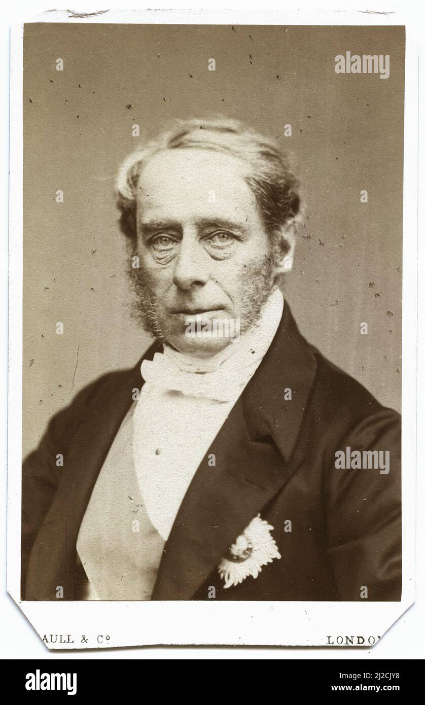 Portrait of Sir John Pakington, 1st Baron Hampton (1799 - 1880), circa 1875. Portrait by Maull & Co. (1865 - 1877). Stock Photo