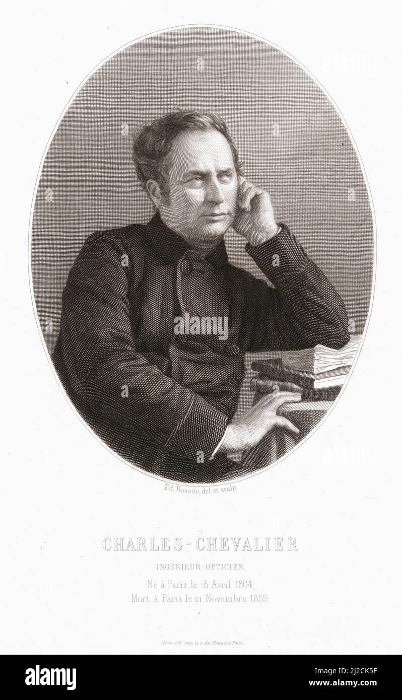 Portrait of French optician and engineer Charles Louis Chevalier (1804 - 1859), circa 1850. Photography by Edouard Rosotte (1827 - ?). Stock Photo