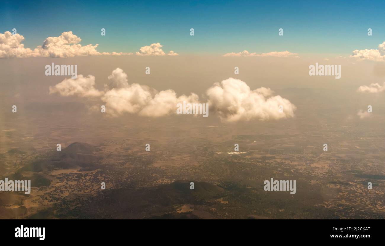 Air pollution over the central valley of Mexico Stock Photo