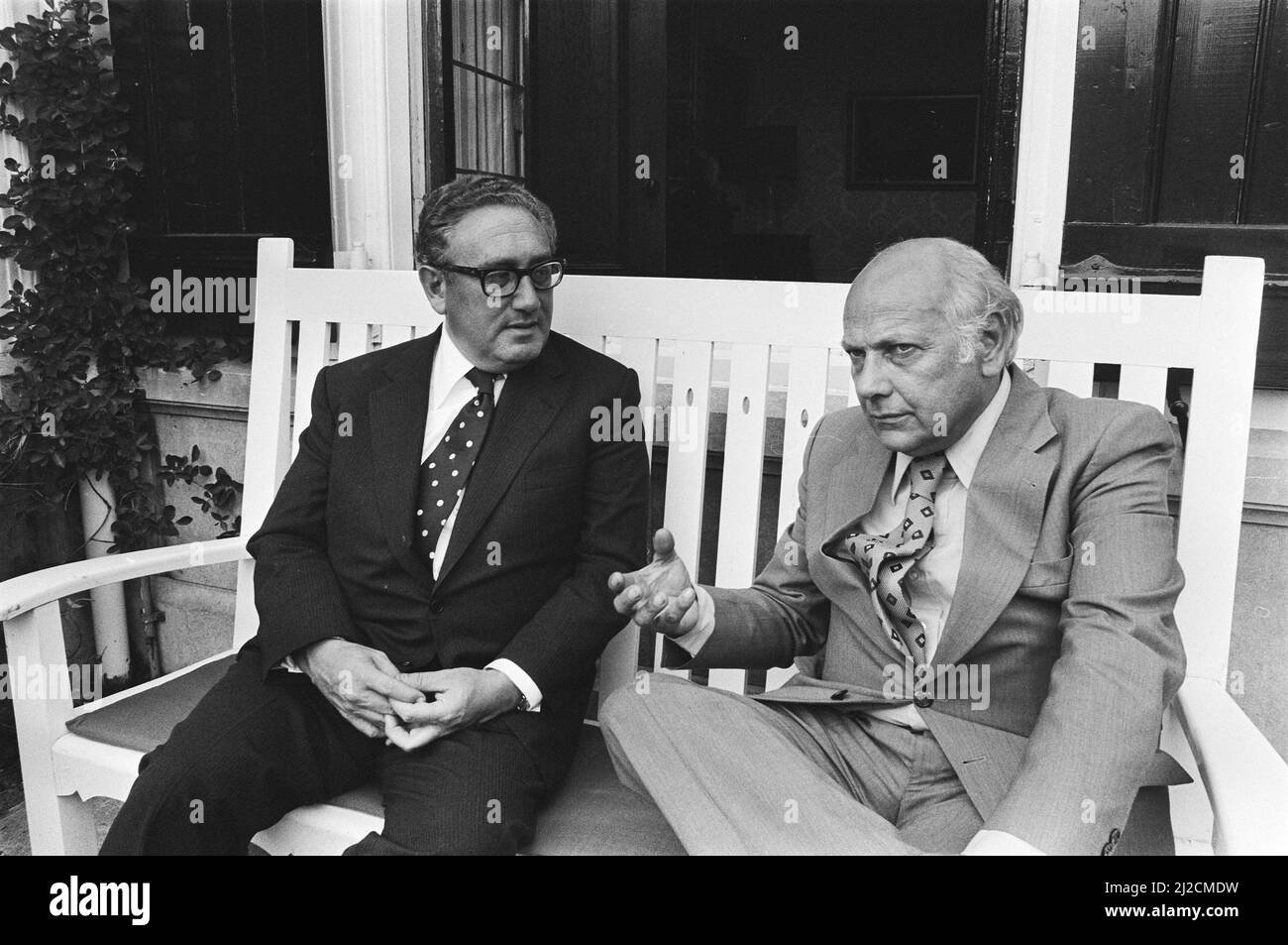 Us Secretary Of State Dr Henry Kissinger Visits Den Uyl At Catshuis Ca 11 August 1976 Stock 