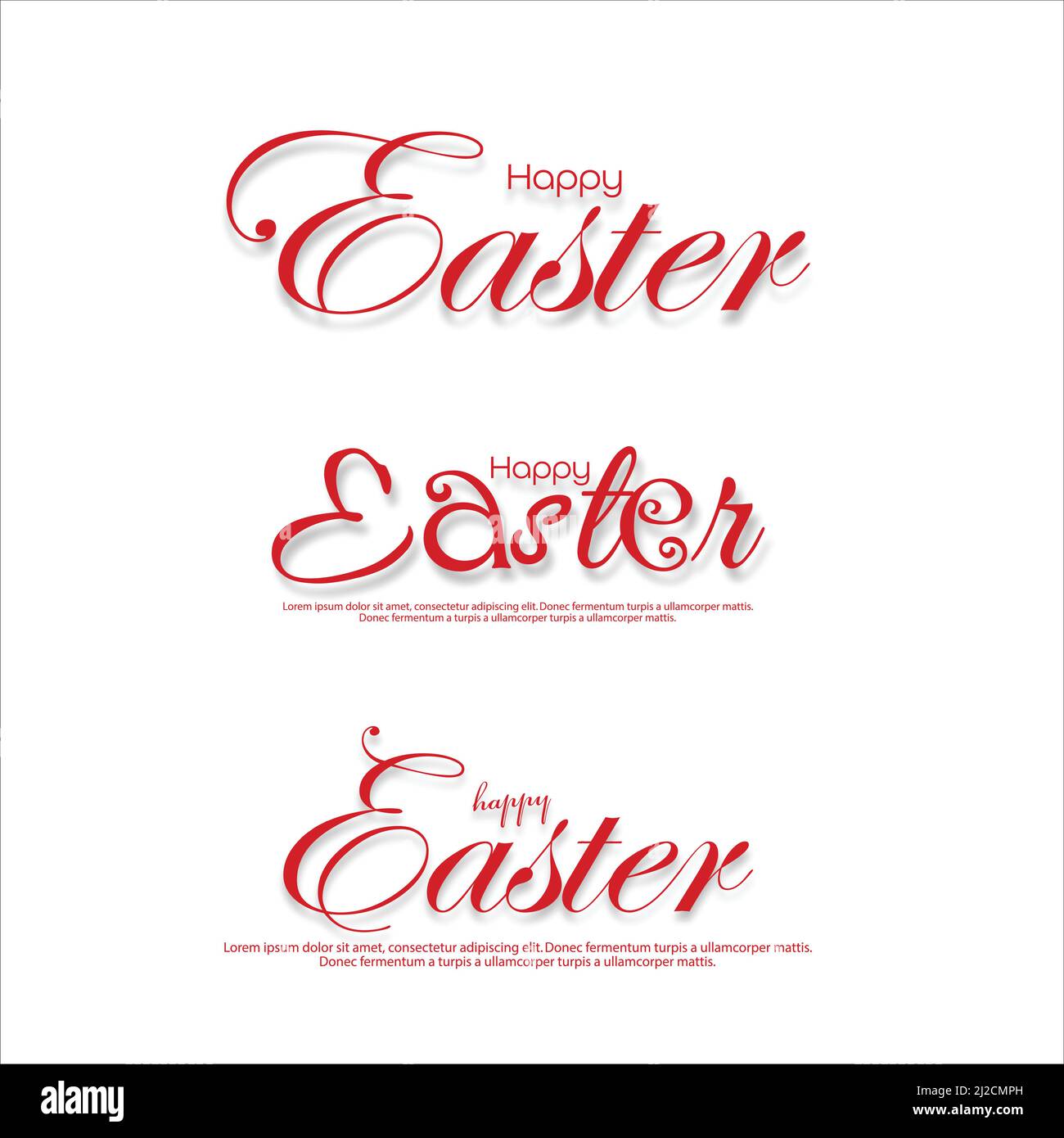 Happy Easter vector set. A collection of typographic writings about Easter. Stock Vector