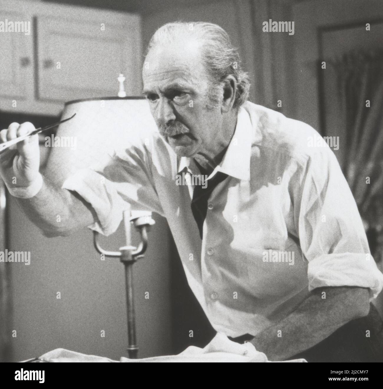 Publicity photograph taken on the production set of The Sad and Lonely Sundays, a second unsold pilot of the abandoned medical drama television project The Oath.  Pictured here is Jack Albertson ca. 1976 Stock Photo
