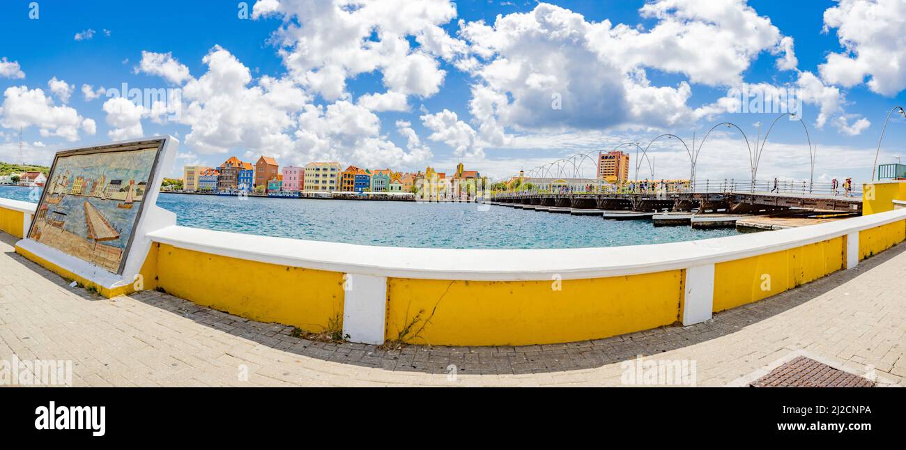 Willemstad with its famous colorful buildings in dutch caribbean style