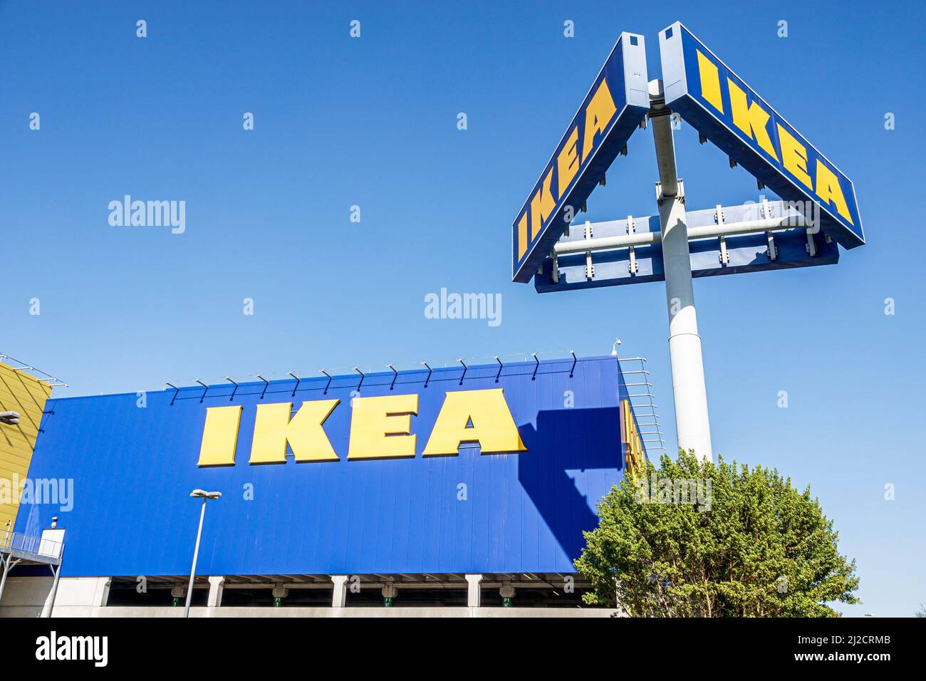 Miami Florida IKEA home furnishings decor shopping outside exterior giant sign Stock Photo Alamy