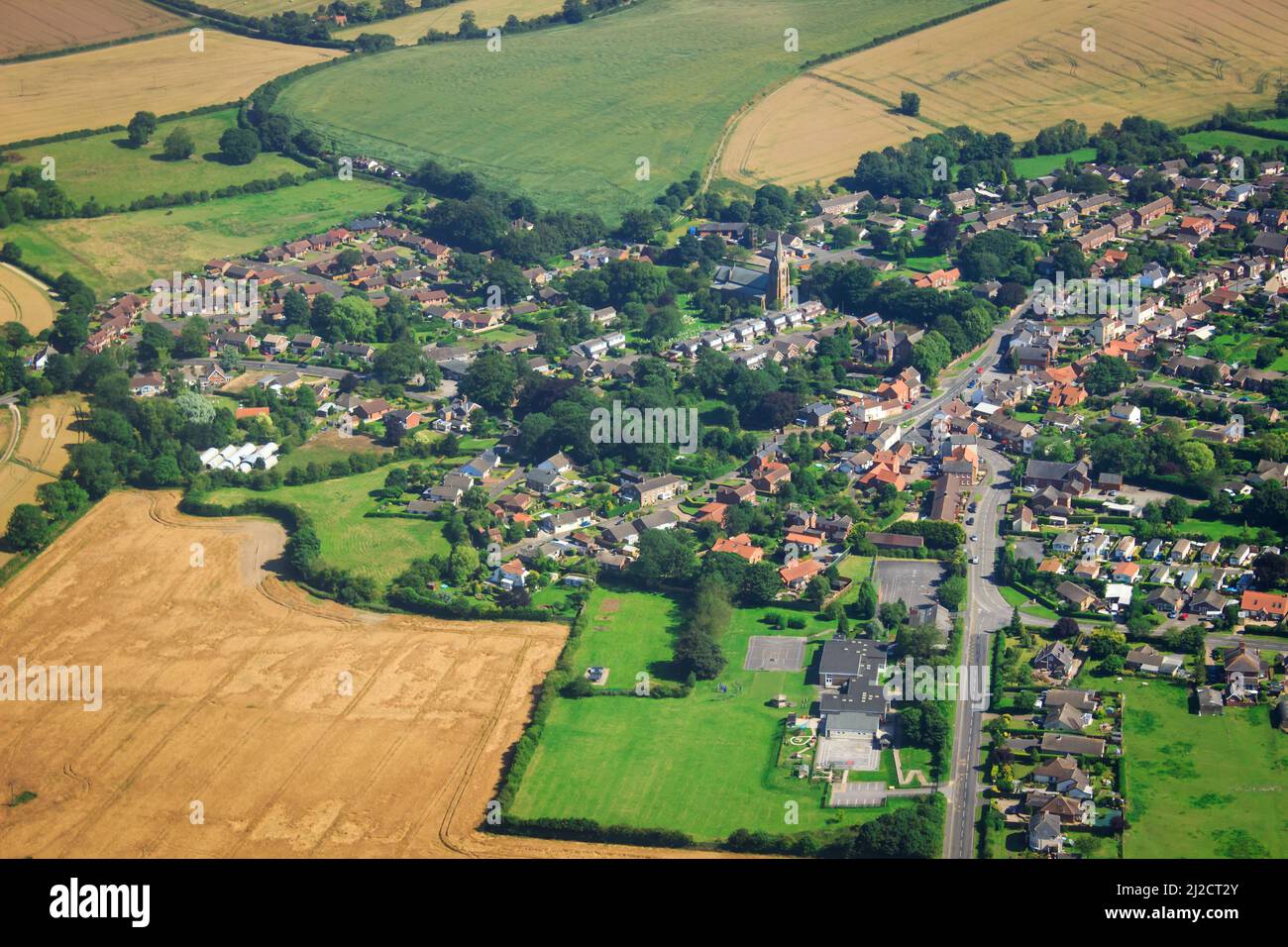 Aerial view of Binbrook village, Lincs, UK Stock Photo Alamy