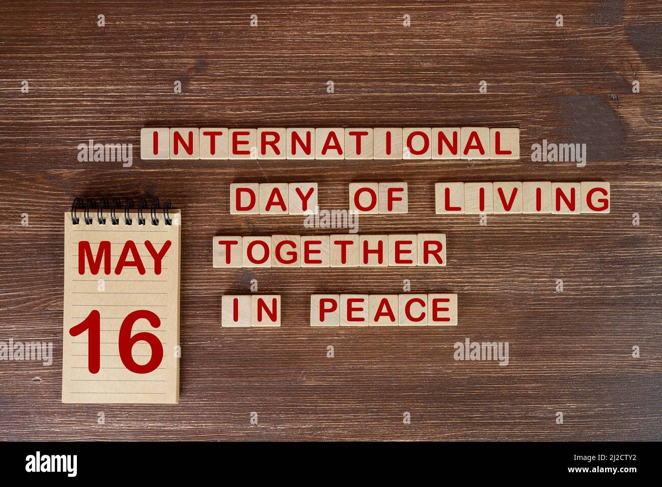 The celebration of the  International Day of Living Together in Peace the May 16 Stock Photo