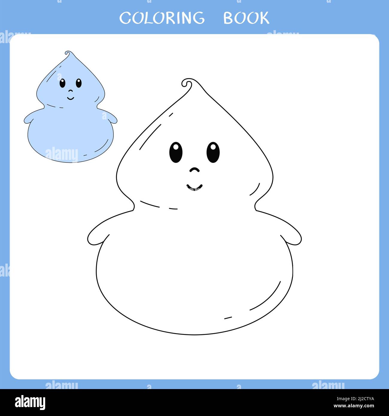 Cute ghost for coloring book Stock Photo