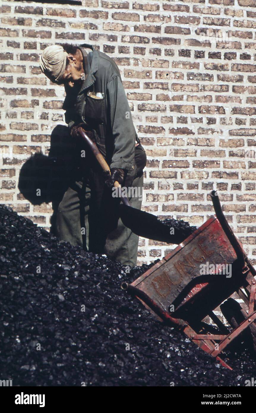 Coal delivery in Rogers Park, part of Chicago's north side  ca.  1973 Stock Photo