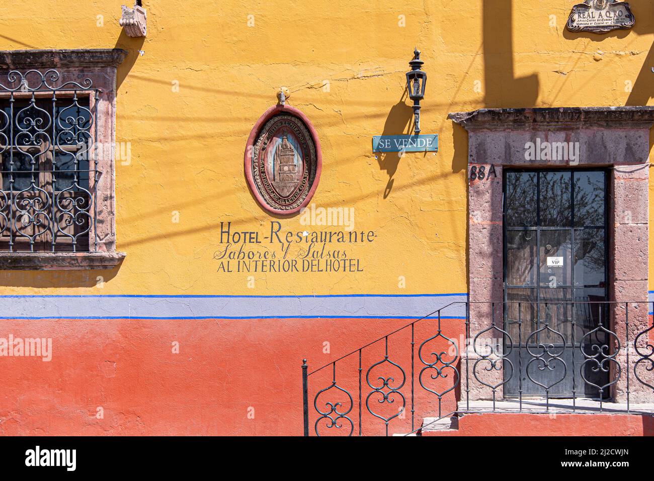Sabores Salsas Hotel and Restaurant. San Miguel de Allende, Guanajuato, Mexico. Stock Photo