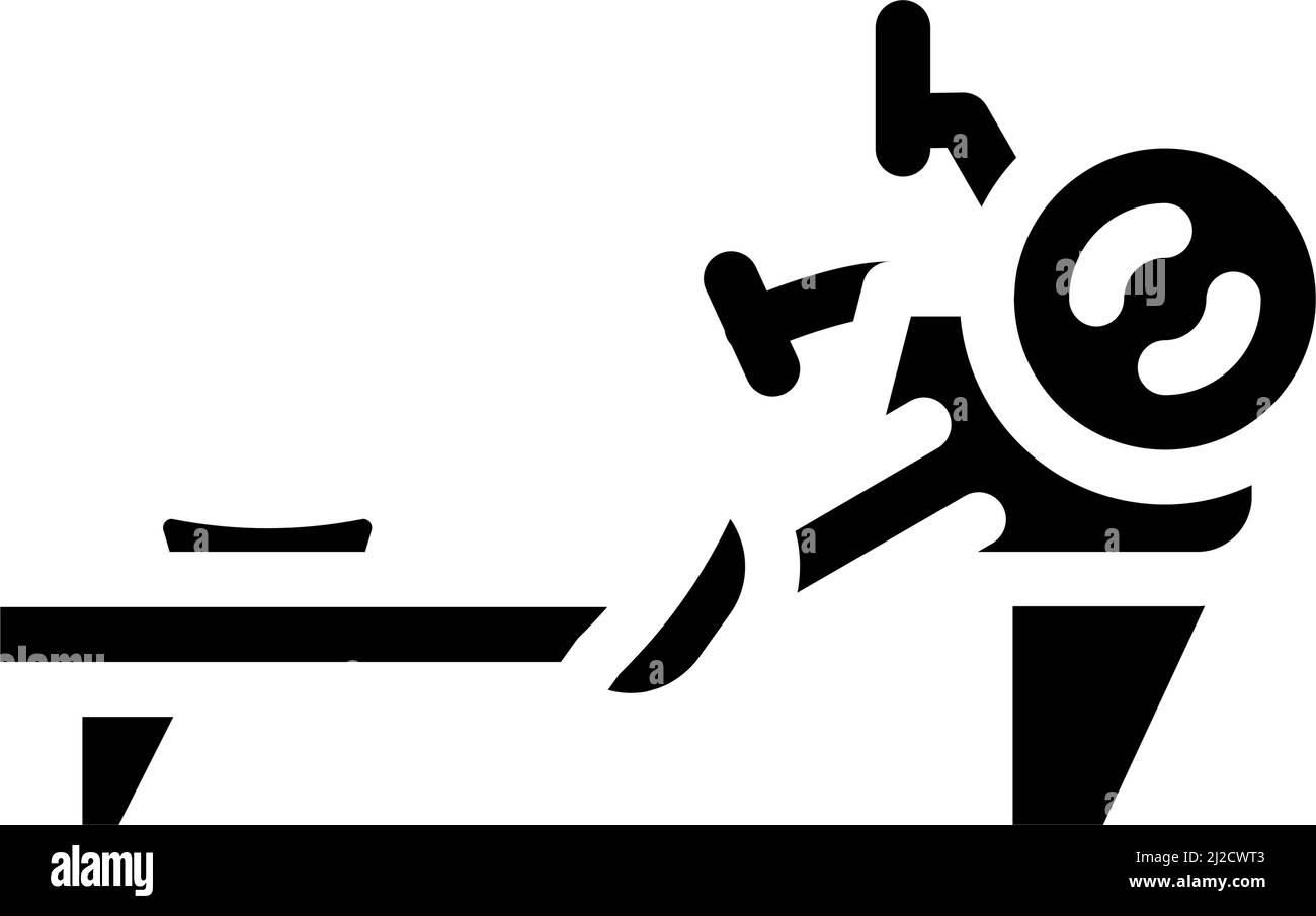 rowing machine glyph icon vector illustration Stock Vector
