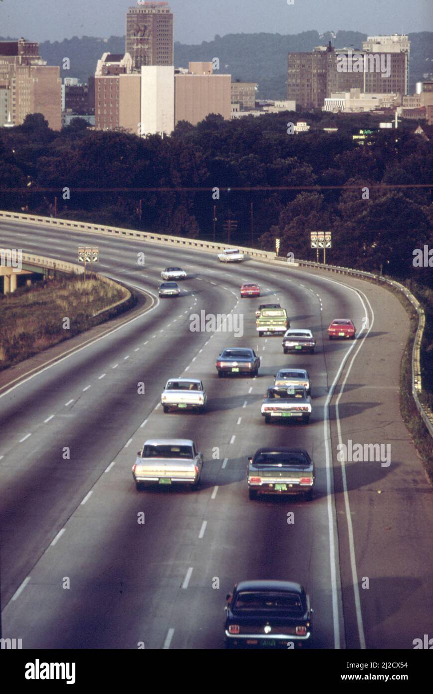 Birmingham, a major industrial city, is located in a valley the smoke