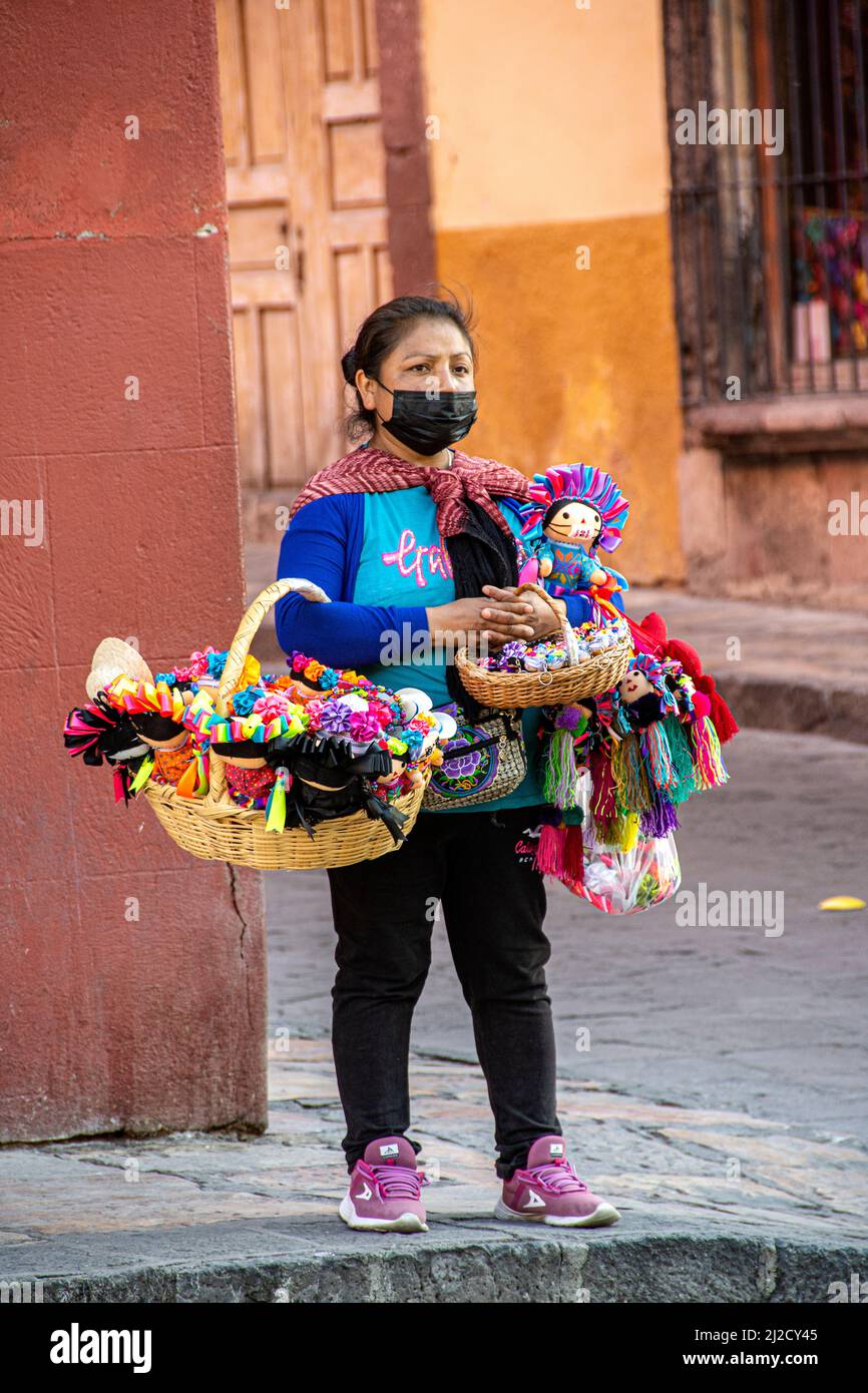 A vender at a plaza in San Miguel de Allende Guanajuato Mexico