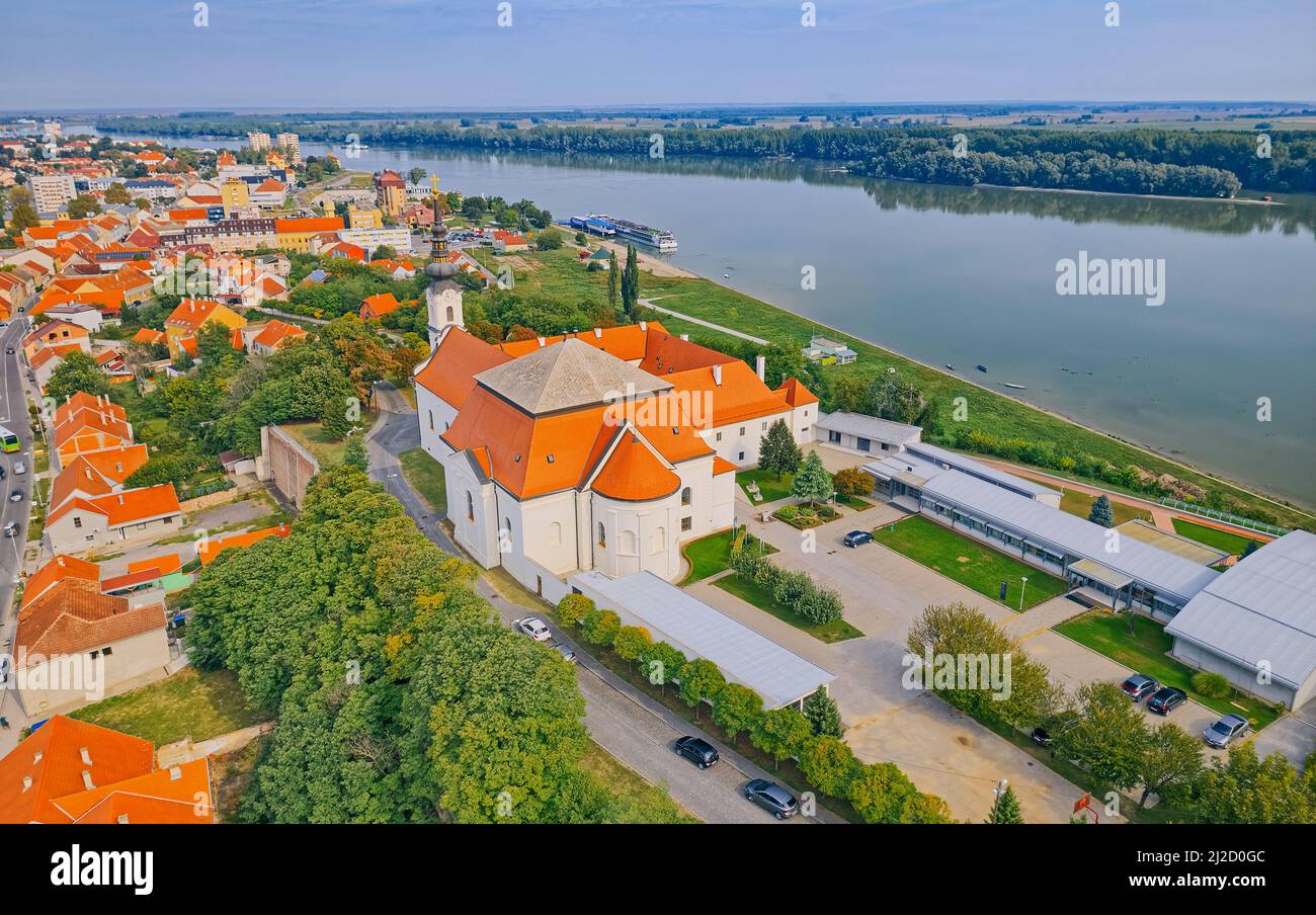Vukovar aerial view of the old town in Croatia Stock Photo