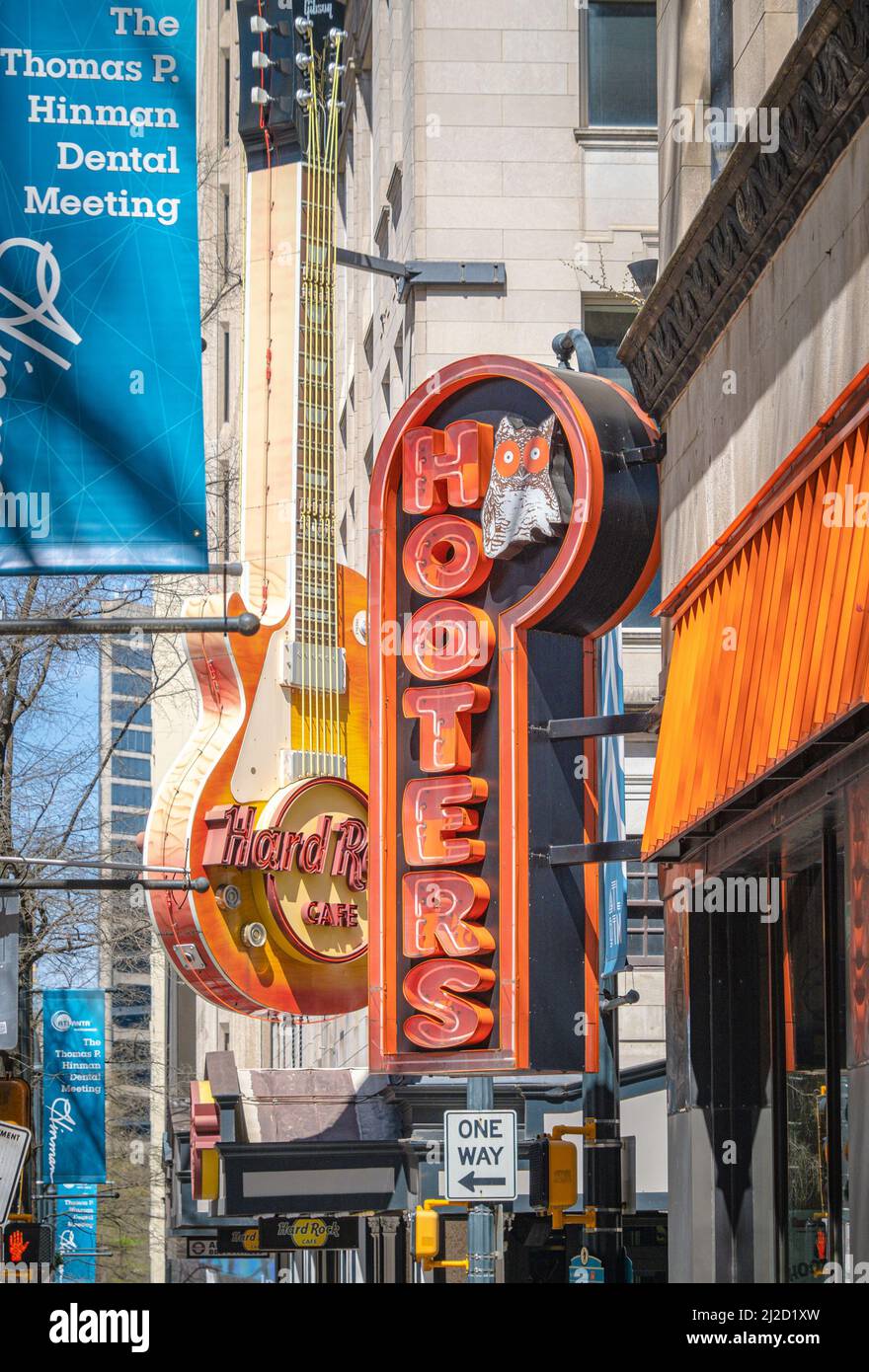 ATLANTA, GEORGIA - March 22, 2022: Hooters, Inc., is the trade name of Hooters of America, Incorporated, based in Atlanta, Georgia. Stock Photo