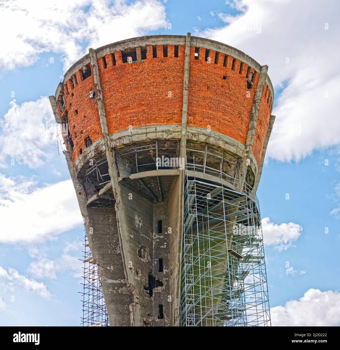 Vukovar water tower under reconstruction Stock Photo