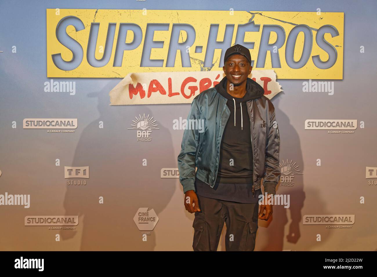 Paris, France. 31st Jan, 2022,   Ahmed Sylla attending the Super Heros Malgre Lui Premiere on January 31 2022 at the Grand Rex Stock Photo