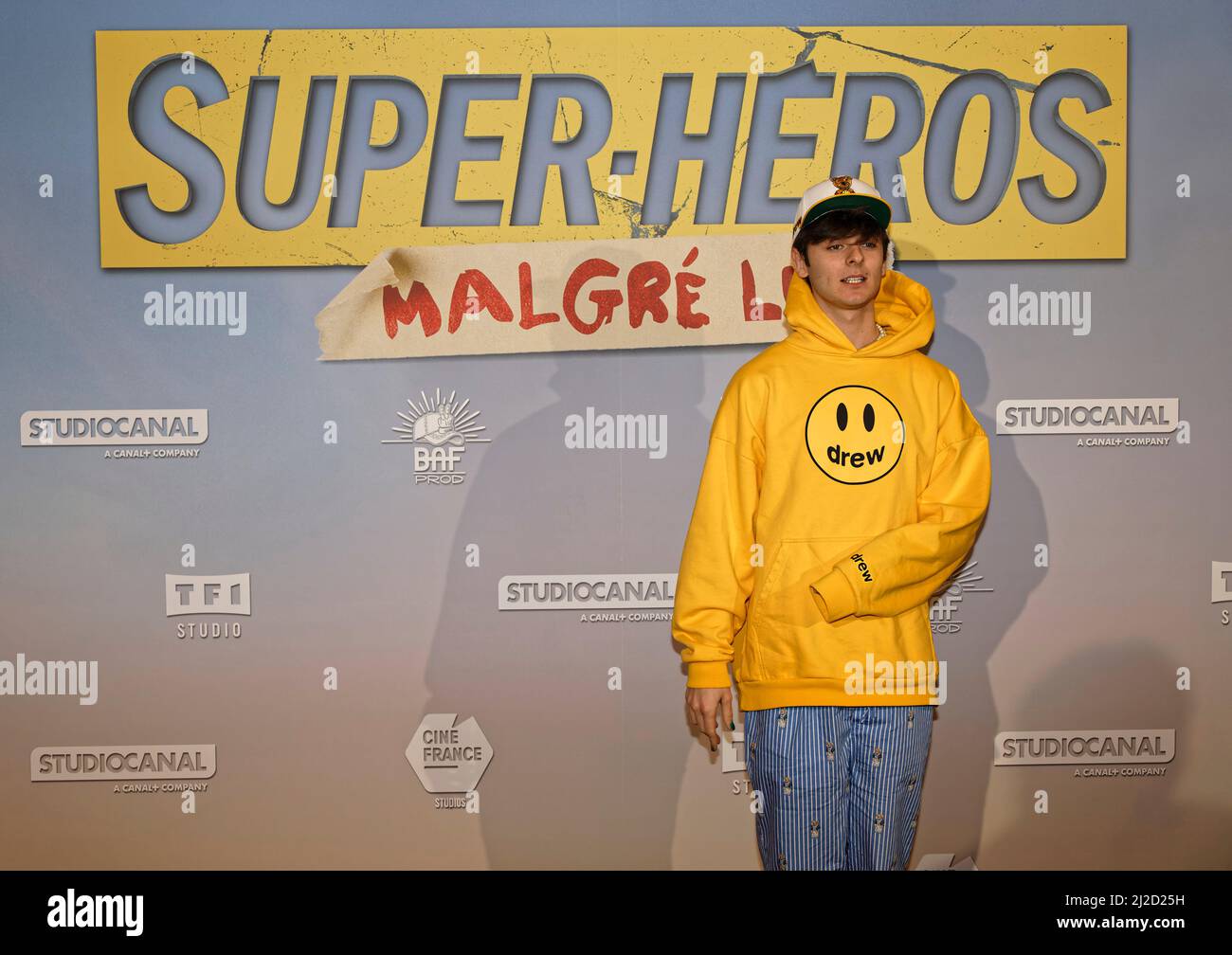 Paris, France. 31st Jan, 2022, Loup attending the Super Heros Malgre Lui Premiere on January 31 2022 at the Grand Rex Stock Photo