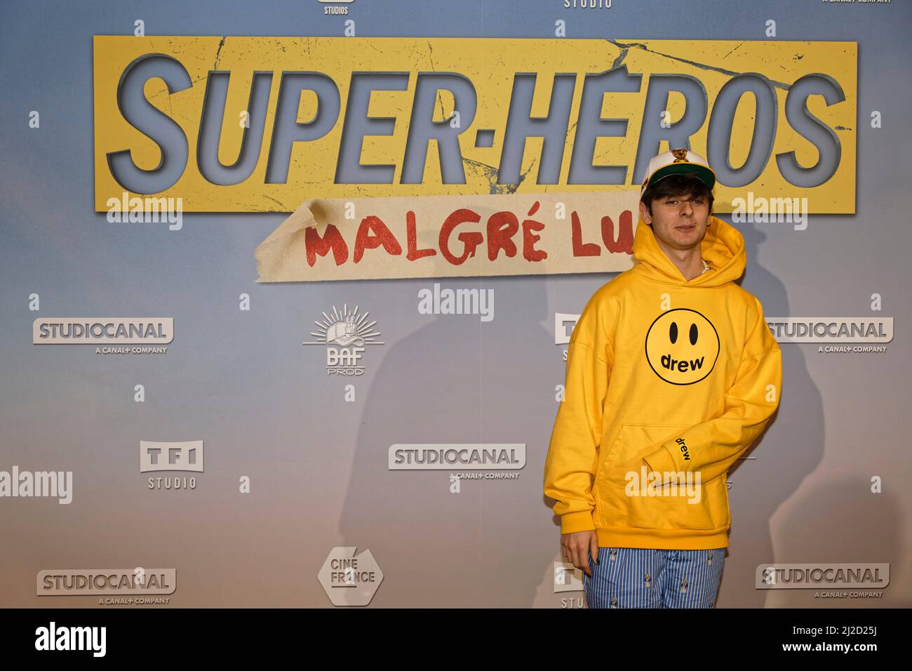 Paris, France. 31st Jan, 2022, Loup attending the Super Heros Malgre Lui Premiere on January 31 2022 at the Grand Rex Stock Photo