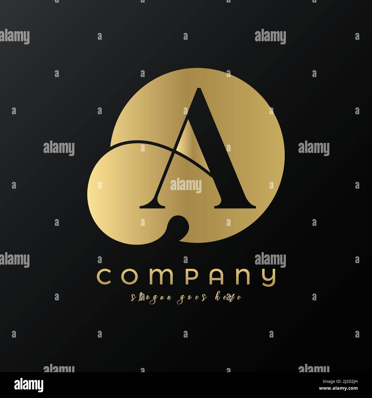 Abstract circle gold premium luxury letter A logo design Stock Vector ...