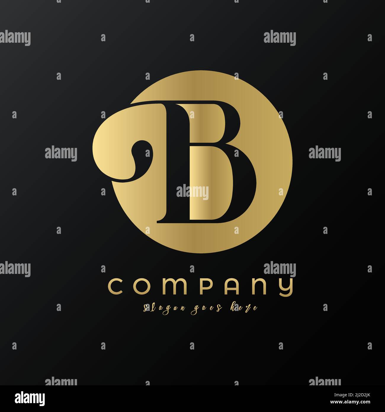 Abstract circle gold premium luxury letter B logo design Stock Vector ...
