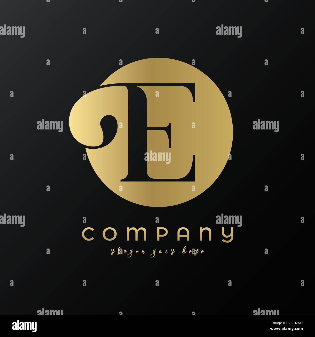 Abstract circle gold premium luxury letter E logo design Stock Vector ...