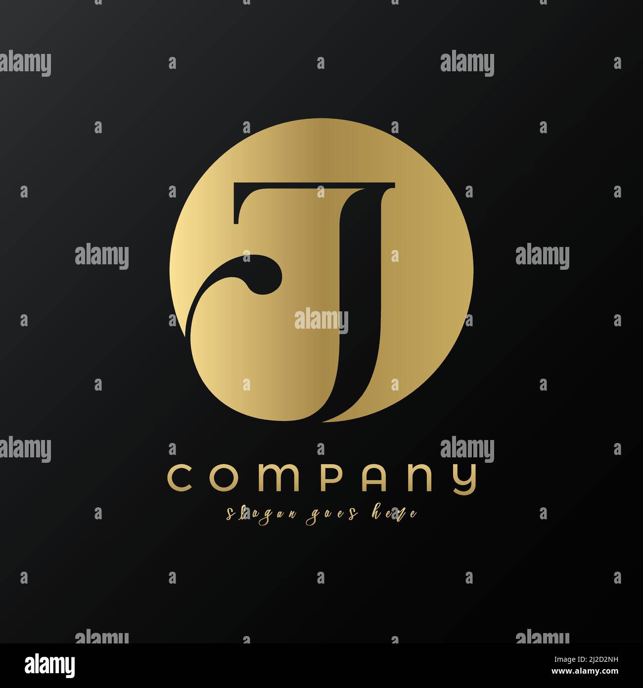 Abstract circle gold premium luxury letter J logo design Stock Vector ...