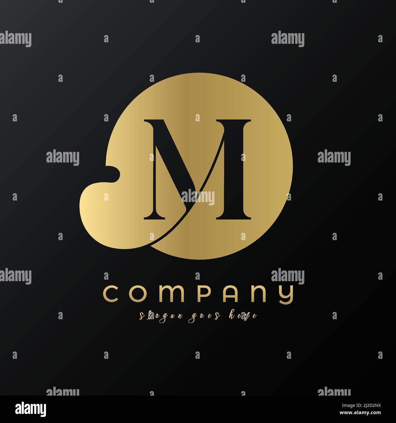 Abstract circle gold premium luxury letter M logo design Stock Vector ...