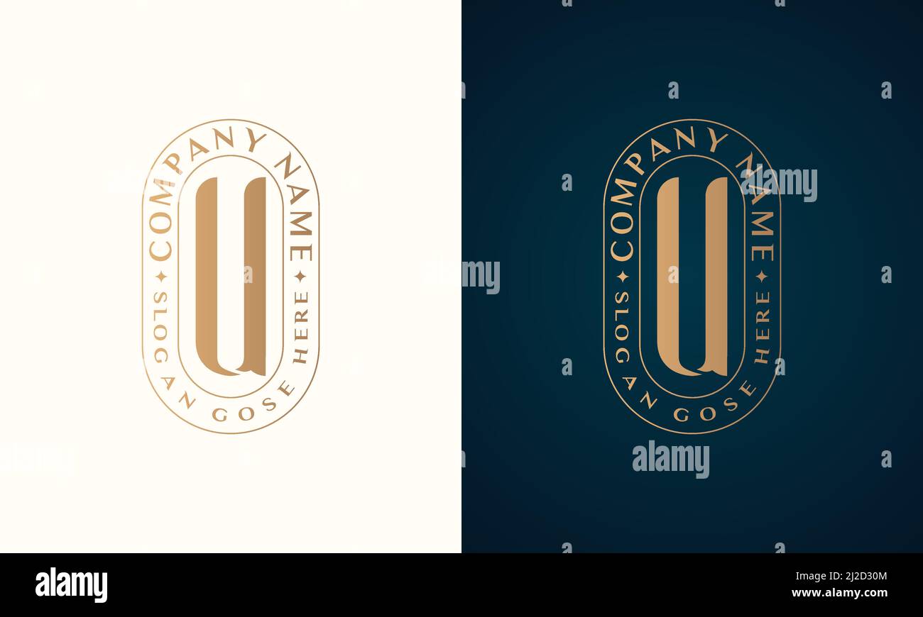 Abstract Premium luxury corporate identity letter U logo design Stock ...