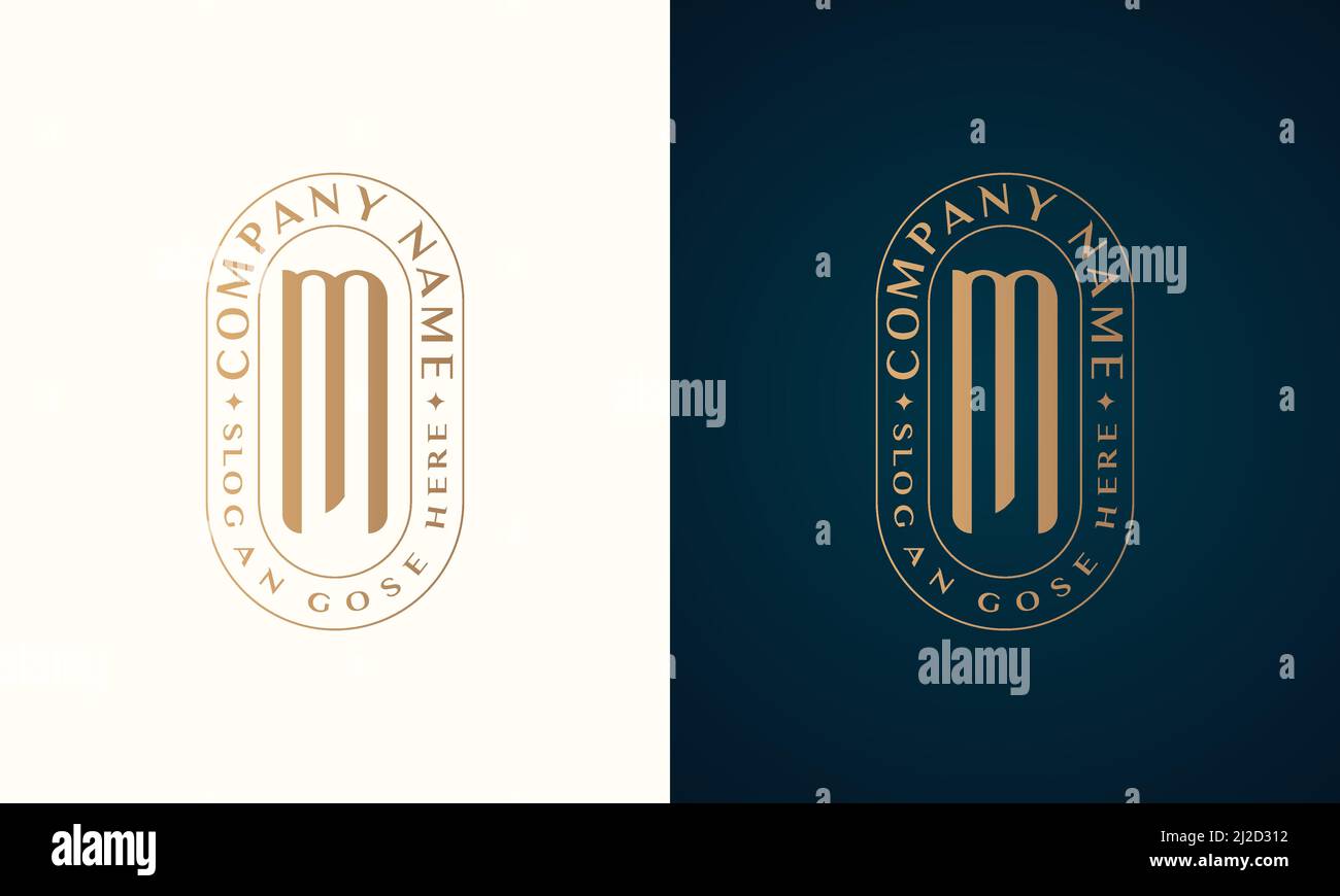 Abstract Premium luxury corporate identity letter M logo design Stock ...