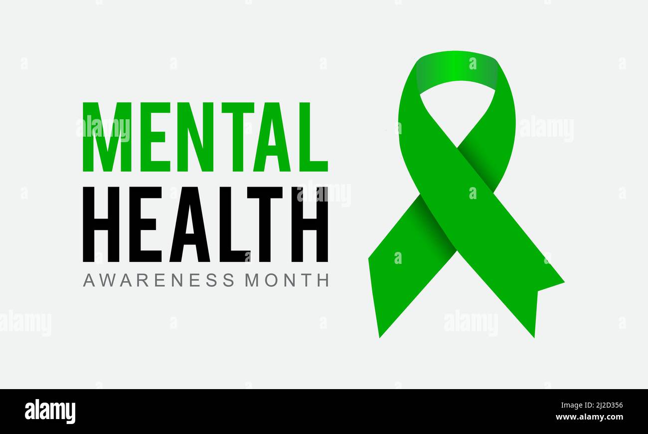 Mental Health Awareness Month. Health awareness concept vector template for banner, poster, card and background design. Stock Vector