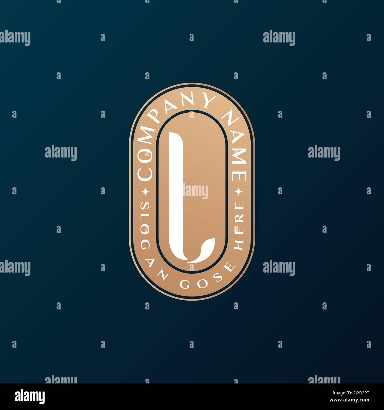 Abstract Emblem Premium luxury corporate identity elegant letter L logo ...