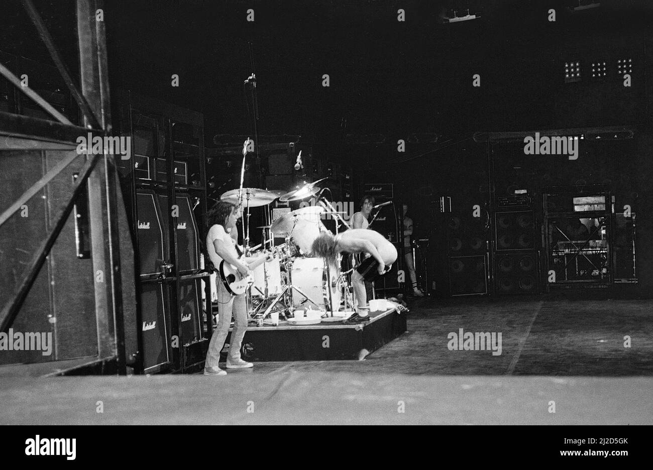Australian rock group AC/DC performing in concert at the Rockedome in ...