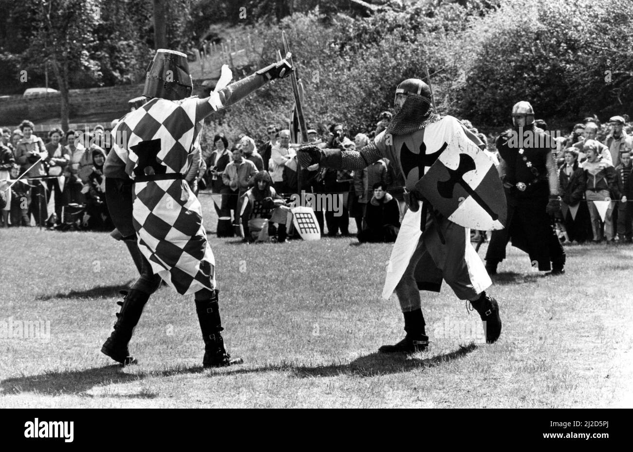 Battle reenactments A display of medieval combat at the formal opening of Prudhoe Castle in
