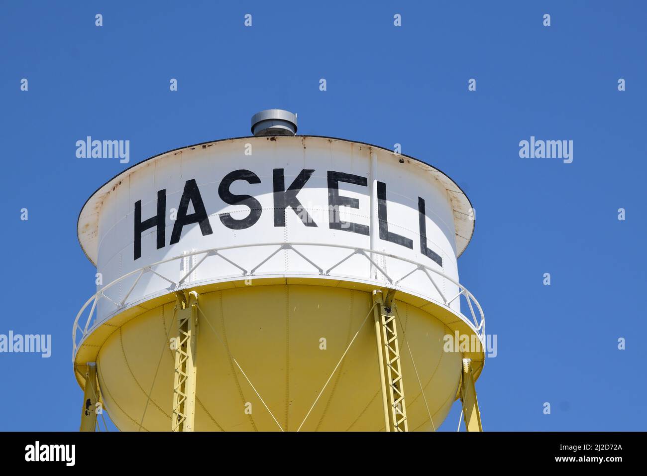 Old water tower in Haskell, Texas - August 2021 Stock Photo