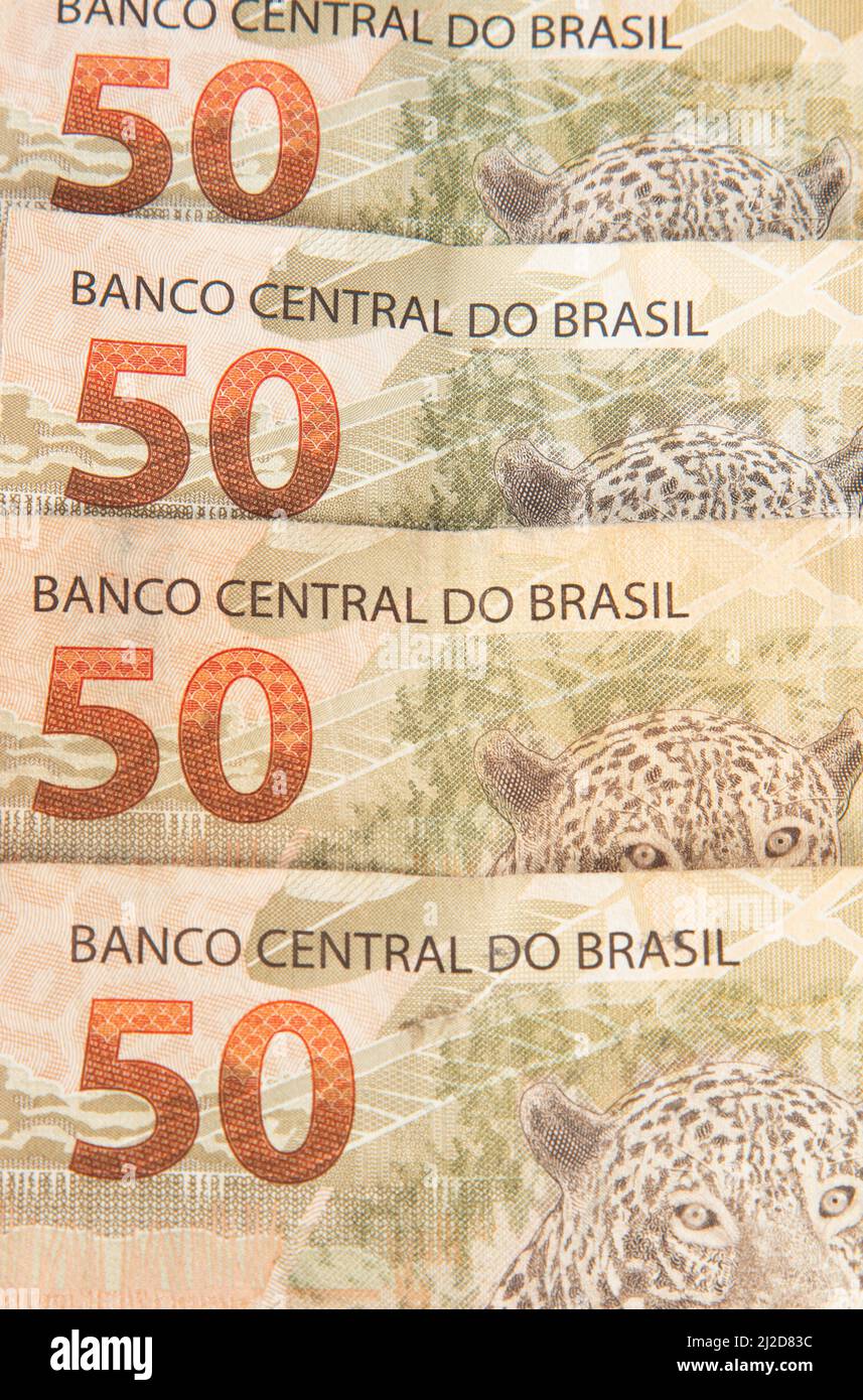 50 Reais notes, Currency of Brazil Stock Photo - Alamy