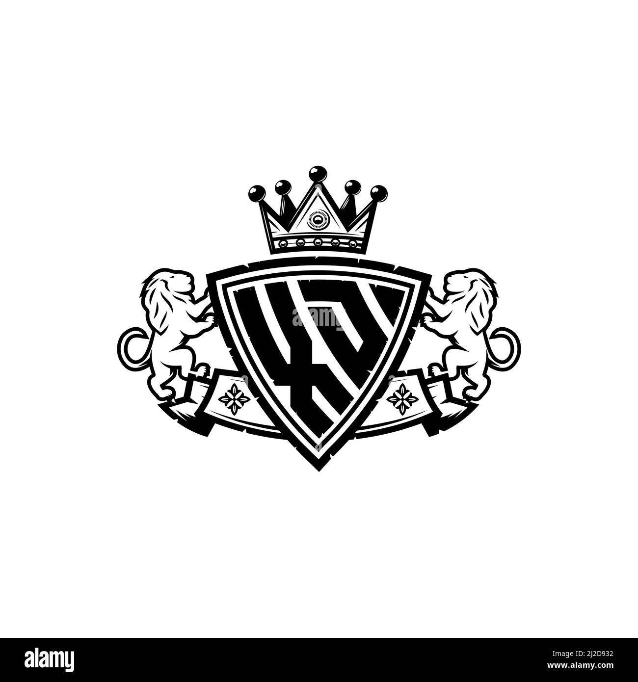 XD Monogram logo letter with Simple shield crown style design ...