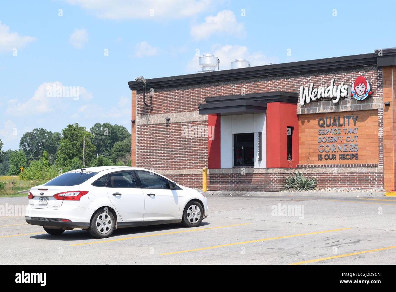 Hope Arkansas Businesses along Hervey Street; Cars parked at a Wendy's