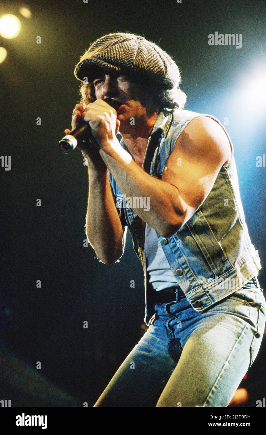 Australian rock group AC/DC performing on stage at Wembley Arena during ...