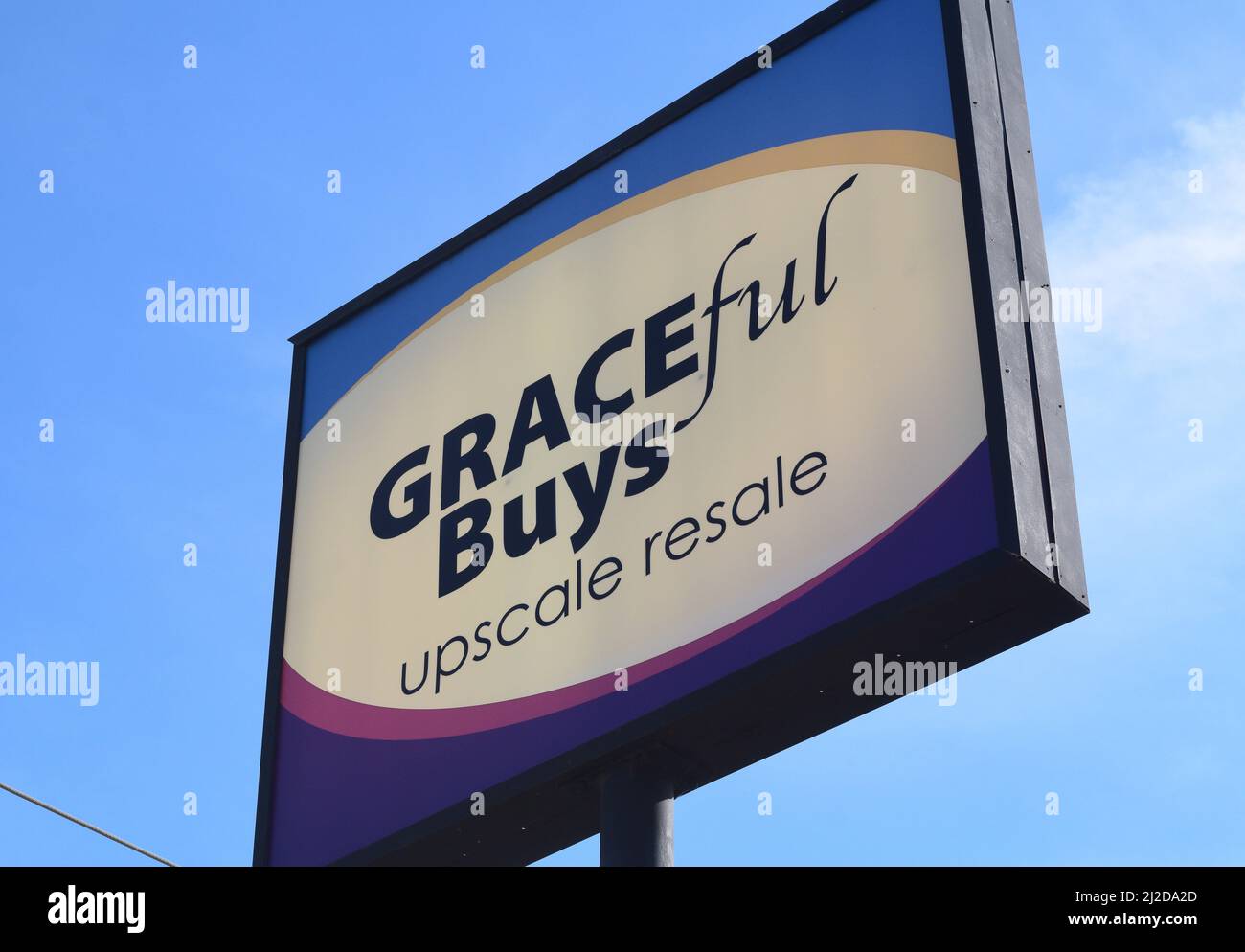 Close up of Graceful Buys Upscale Resale store sign Stock Photo