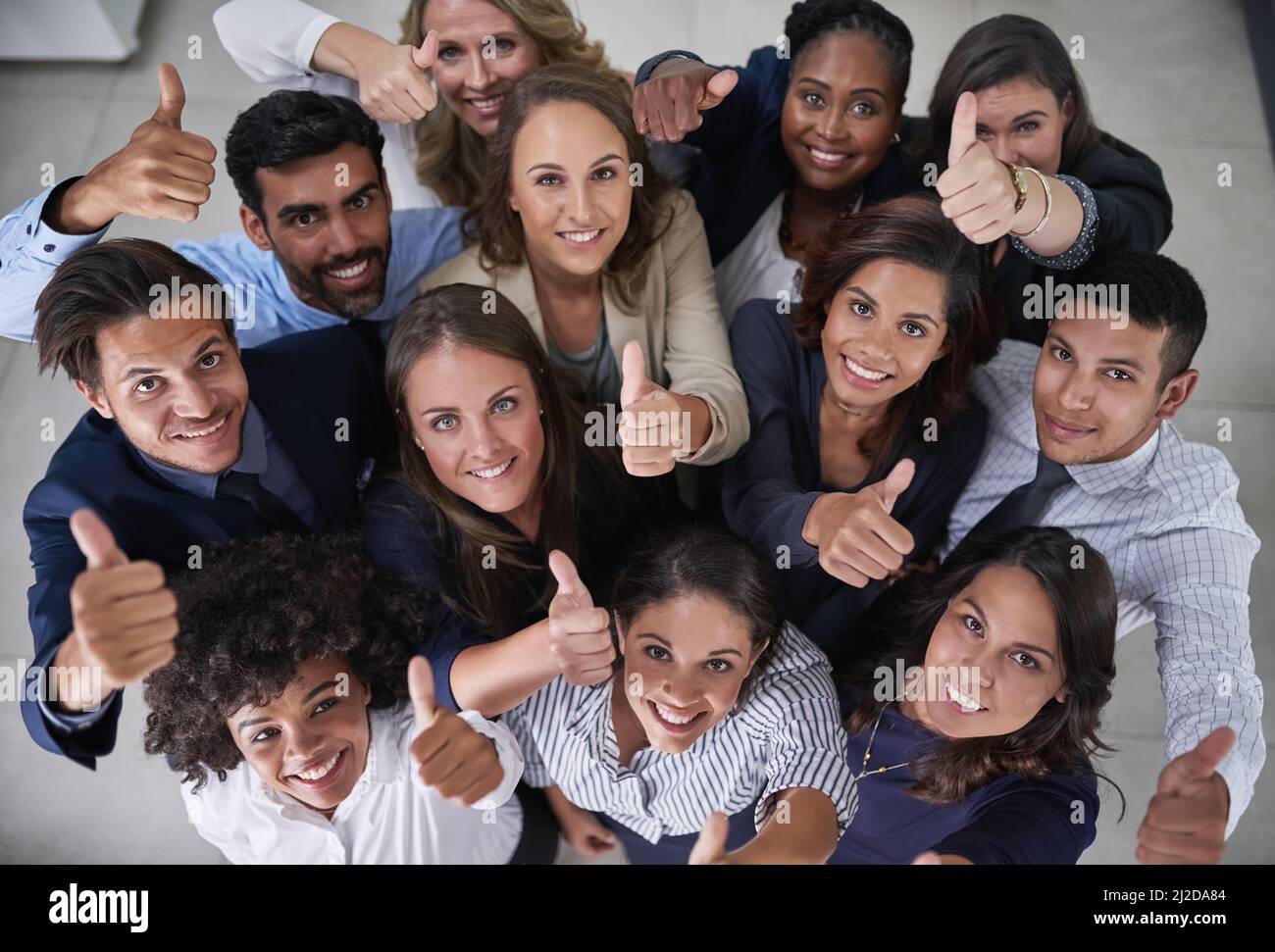 This team is all about positive attitudes. High angle portrait of a ...