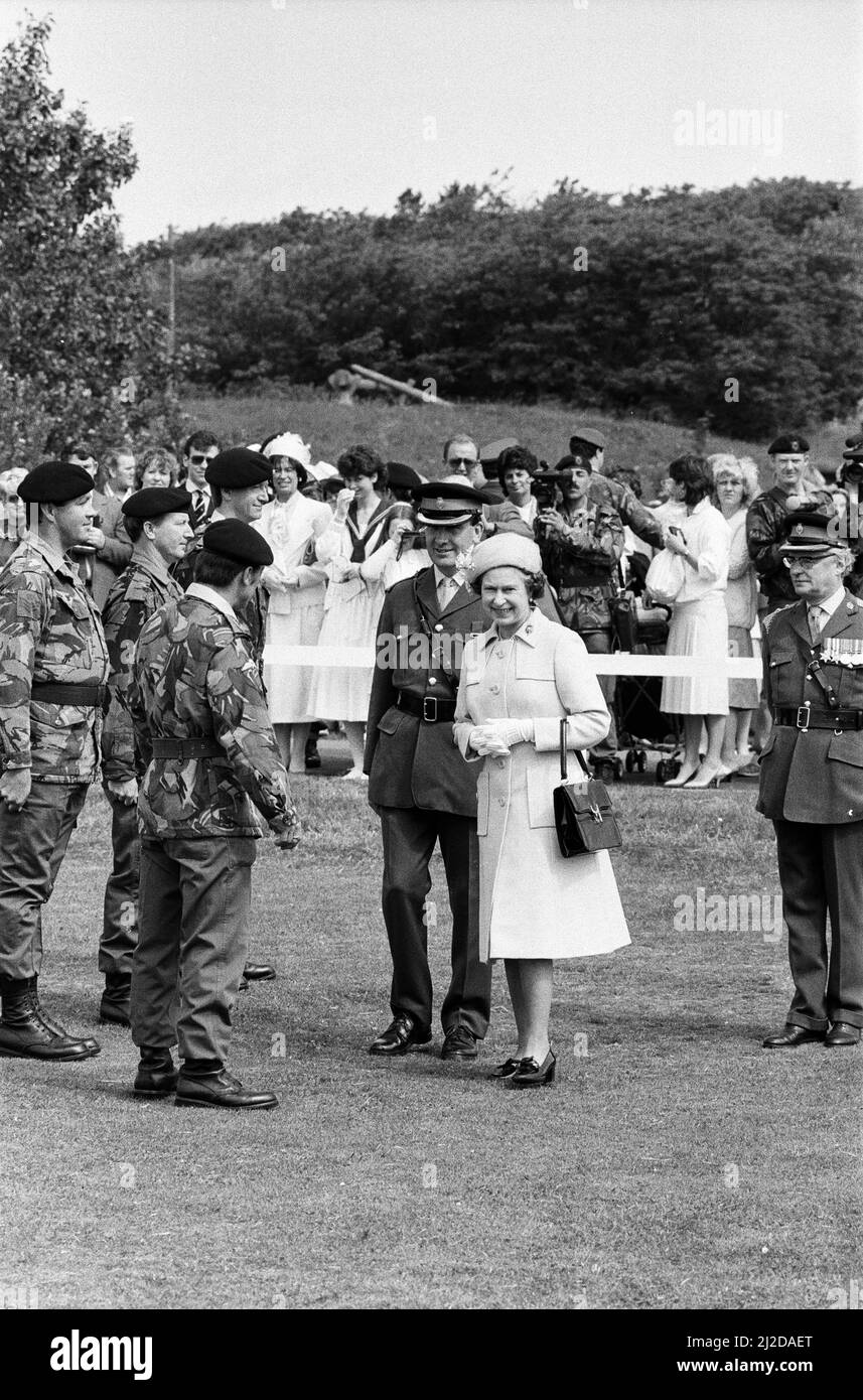 Queen Elizabeth II visits Altcar Training Camp in Hightown, Merseyside ...