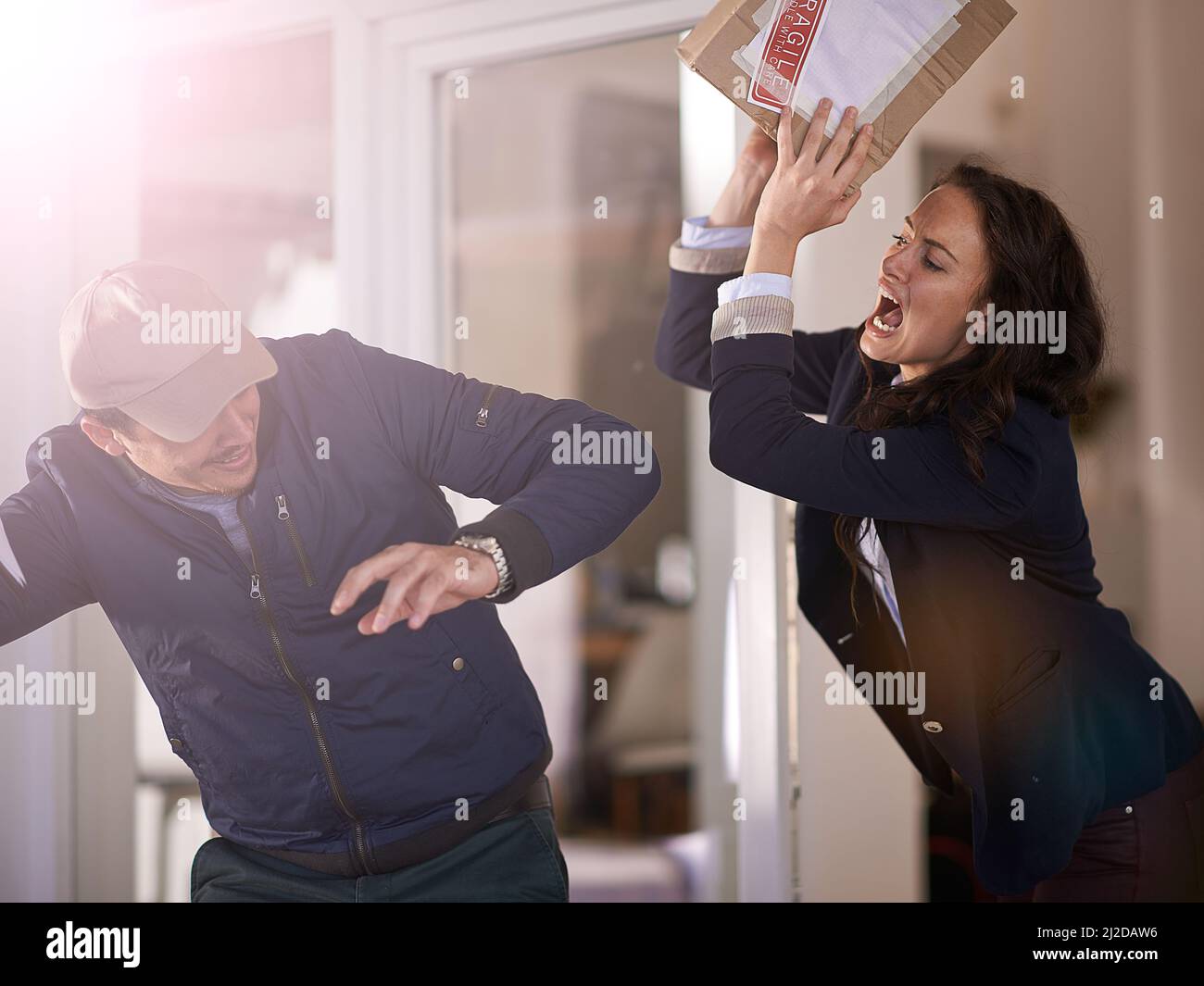 Delivery package angry hi-res stock photography and images - Alamy
