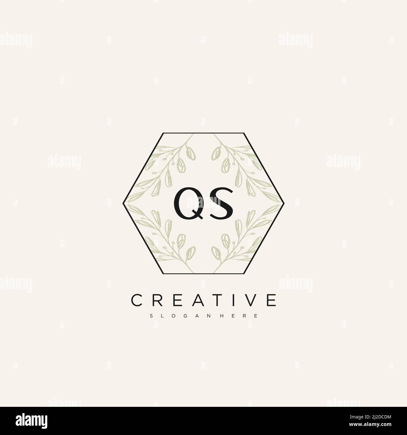 QS Initial Letter Flower Logo Template Vector premium vector Stock Vector