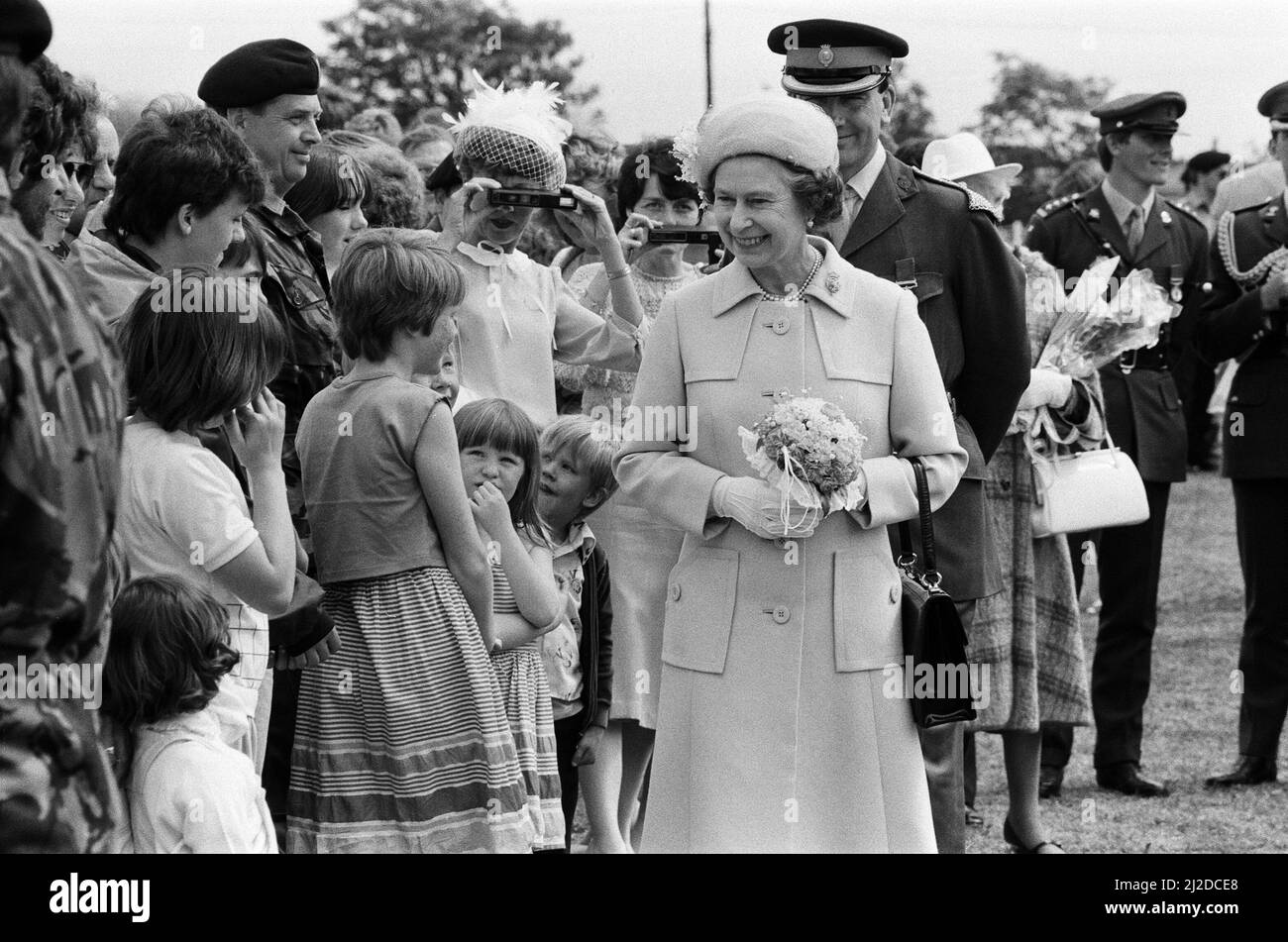 Queen Elizabeth II visits Altcar Training Camp in Hightown, Merseyside ...